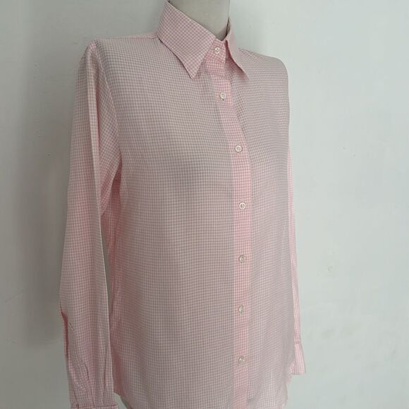 Emma Willis Pink Checkered Button Down Blouse - Picture 2 of 6